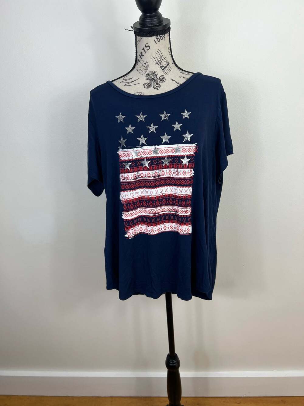 Westport Red White and Blue American flag with silver stars Top